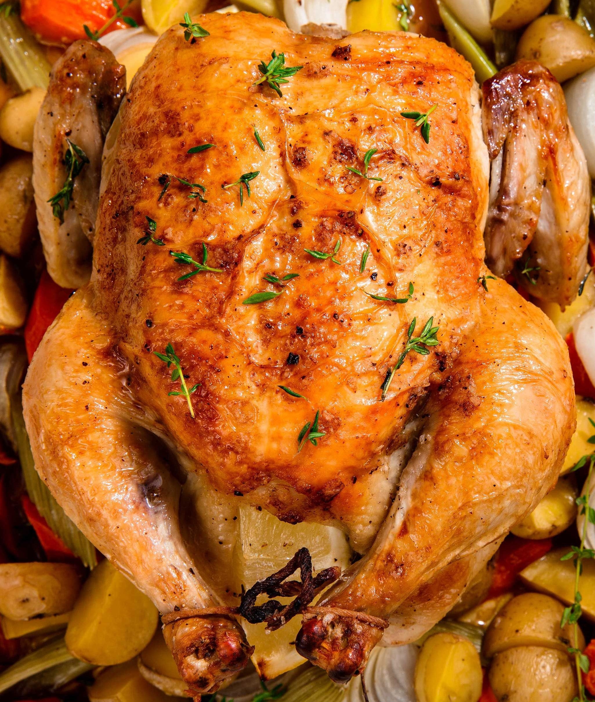 Pan Chicken Event Bell and Evans Roasted Chicken with Lemon Jus - Whole Roasted | Relish ...